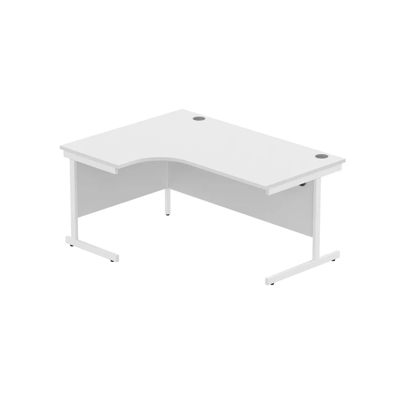 Core Left Hand Corner Desk with Steel Single Upright Cantilever Frame