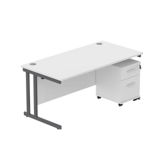 Core Desk & 2 Drawer Bundle in White