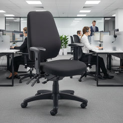 Black office chair on a white background