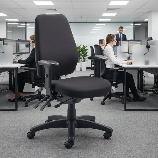 Black office chair on a white background