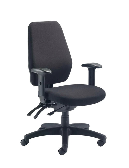 Call Centre Chair in black against a white background. 