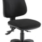 Black office chair with adjustable arms on a white background