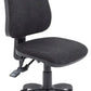 Charcoal office chair with adjustable arms on a white background