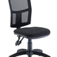 Black office chair with mesh backrest on a white background