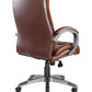 Brown office chair with a black base on a white background