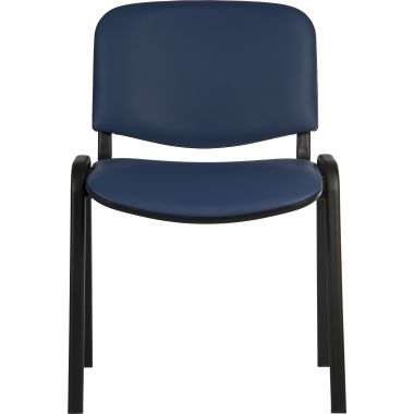 Blue chair with black frame on a white background