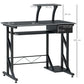 Computer Desk with Display Stand, Keyboard Tray Drawer and Host Box Shelf, Black dimensions