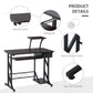 Computer Desk with Display Stand, Keyboard Tray Drawer and Host Box Shelf, Brown product details