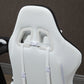 Computer Gaming Chair with Footrest, , White and Black back view