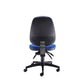 Blue office chair with blue seat on a white background