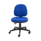 Blue office chair with black base on a white background