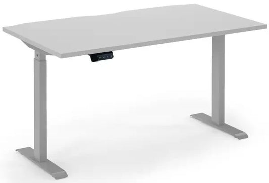 White adjustable desk on a white background