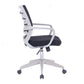 Black office chair with white frame on a white background