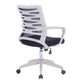 White office chair with black seat on a white background