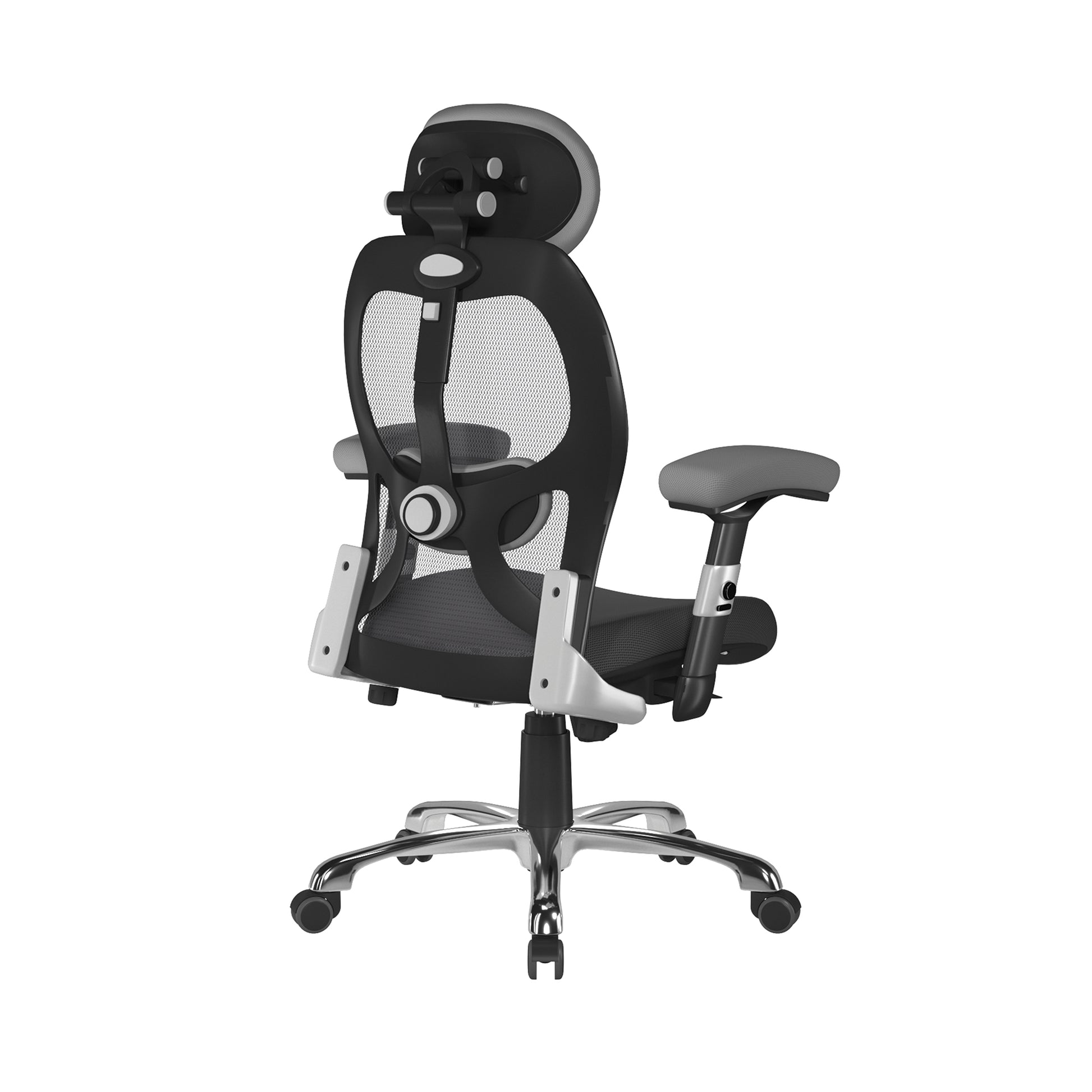 This best selling luxury mesh back executive chair is certified for 24 hour use and is packed with features. with a breathable seat pad, contour curved mesh backrest with stylish black and satin back shell, 