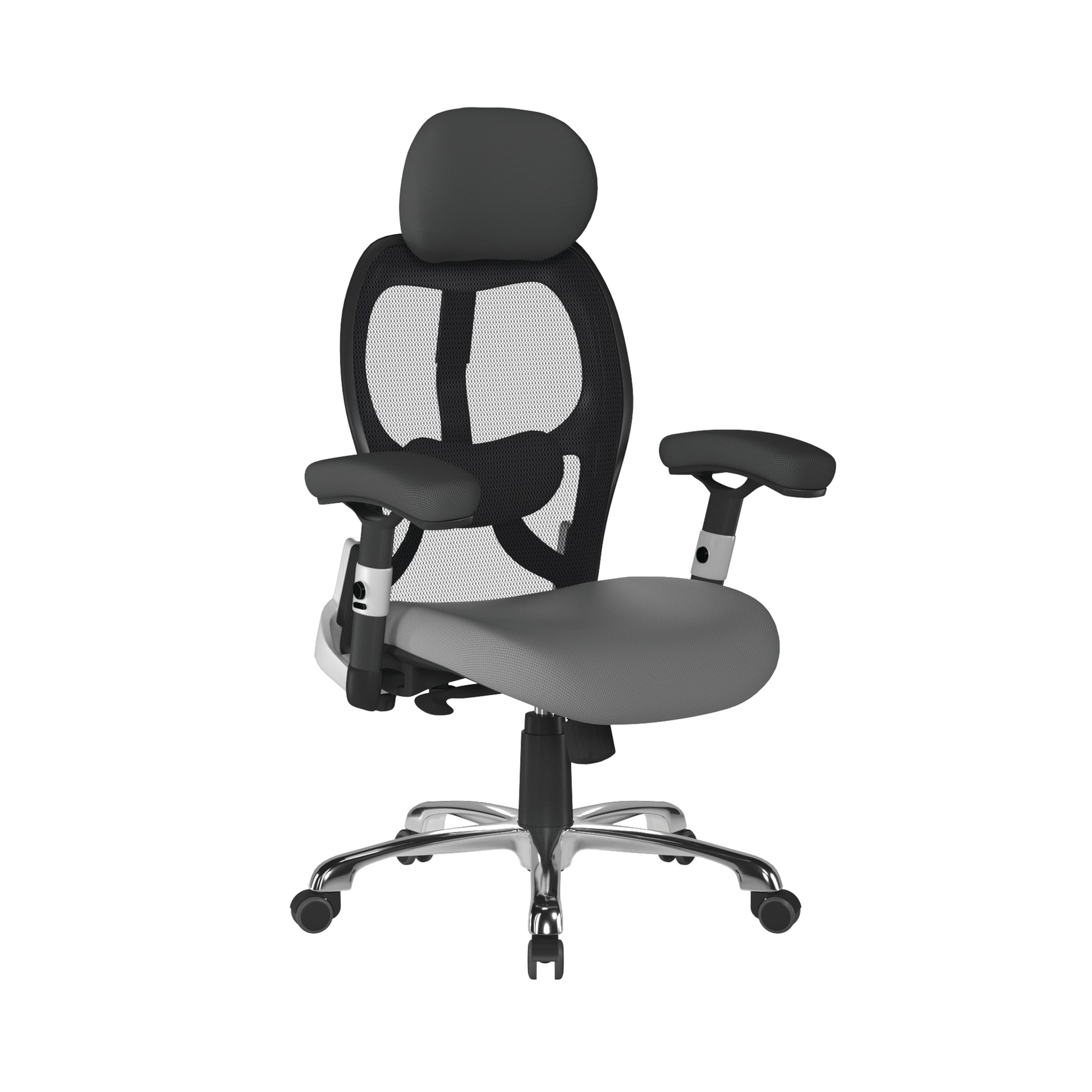 luxury mesh back executive chair is certified for 24 hour use and is packed with features. with a breathable seat pad, contour curved mesh backrest with stylish black and satin back shell,