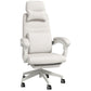 Cream office chair with high backrest on a white background