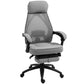 Gray office chair with mesh back and armrests on a white background