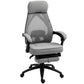 Gray office chair with mesh back and armrests on a white background