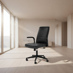 Black office chair on a white background