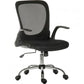 Black office chair with mesh backrest on a white background