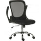 Black office chair with mesh backrest on a white background
