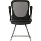 Black office chair with mesh backrest on a white background