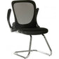 Black office chair with mesh backrest on a white background