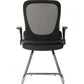 Black office chair with mesh backrest on a white background