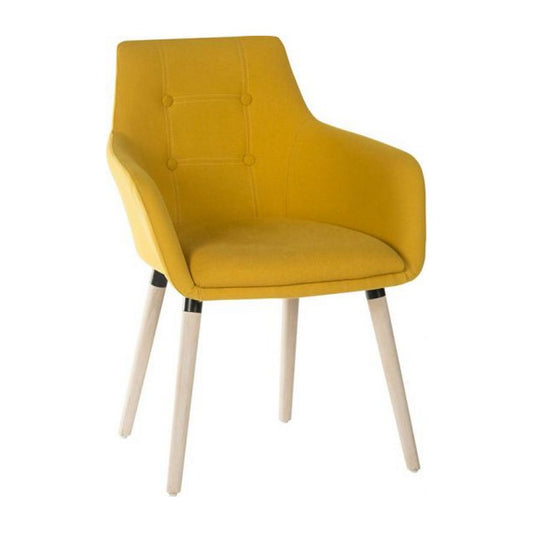 Four Legged Reception Chair (Sold in Pairs) in yellow.