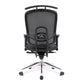 Black office chair with mesh backrest on a white background