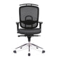 Black office chair with mesh backrest on a white background