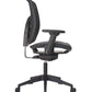 Black office chair with adjustable features on a white background