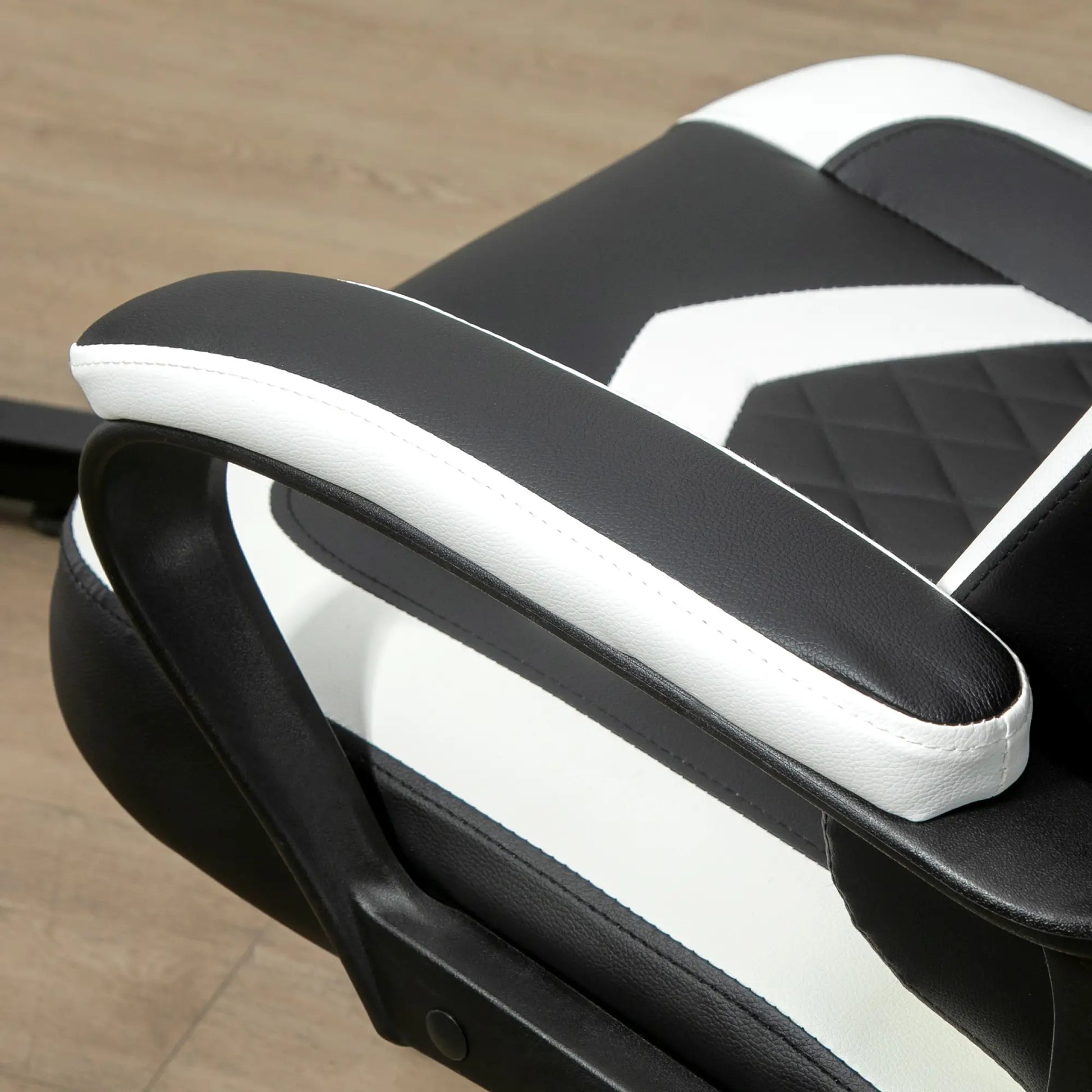 Gaming Chair, Computer Desk Chair with Lumbar Support, Black White armrest