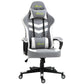 Gaming Chair, Computer Desk Chair with Lumbar Support, Grey White
