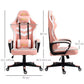 Gaming Chair, Computer Desk Chair with Lumbar and Headrest, Pink dimensions