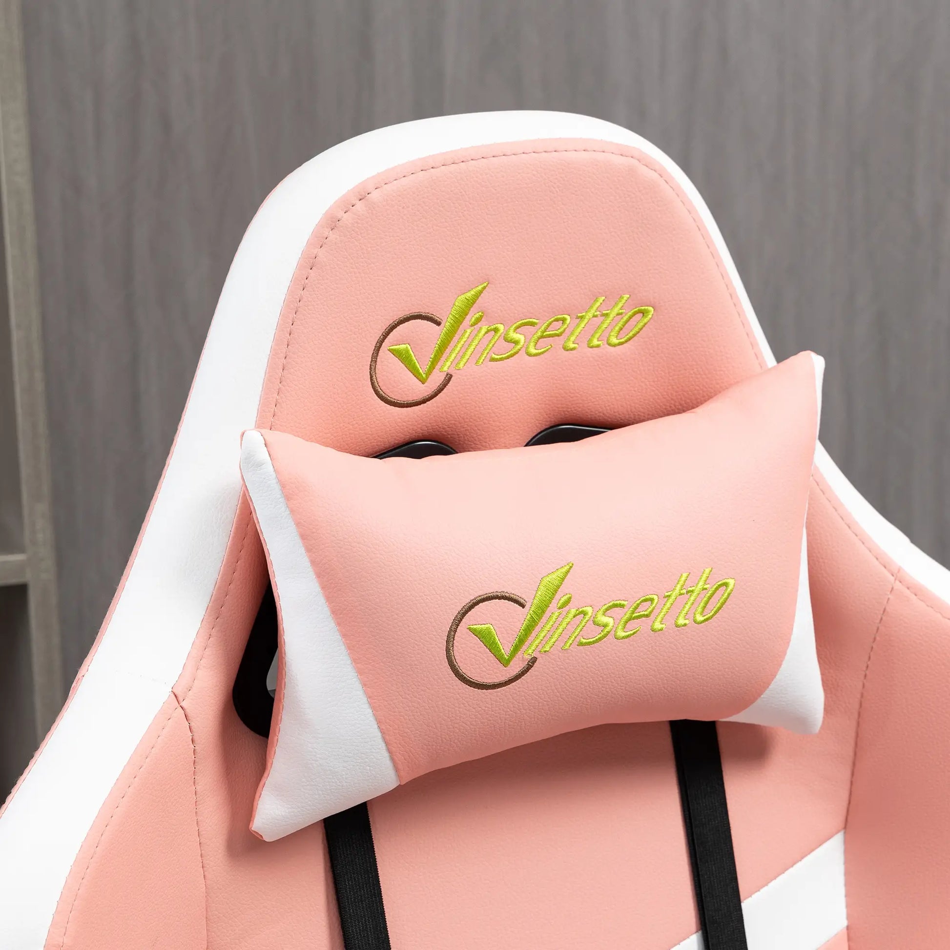 Gaming Chair, Computer Desk Chair with Lumbar and Headrest, Pink headrest
