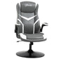 Gaming Chair Ergonomic Computer Chair with Adjustable Height, Grey against a white background