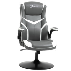 Gaming Chair Ergonomic Computer Chair with Adjustable Height, Grey against a white background