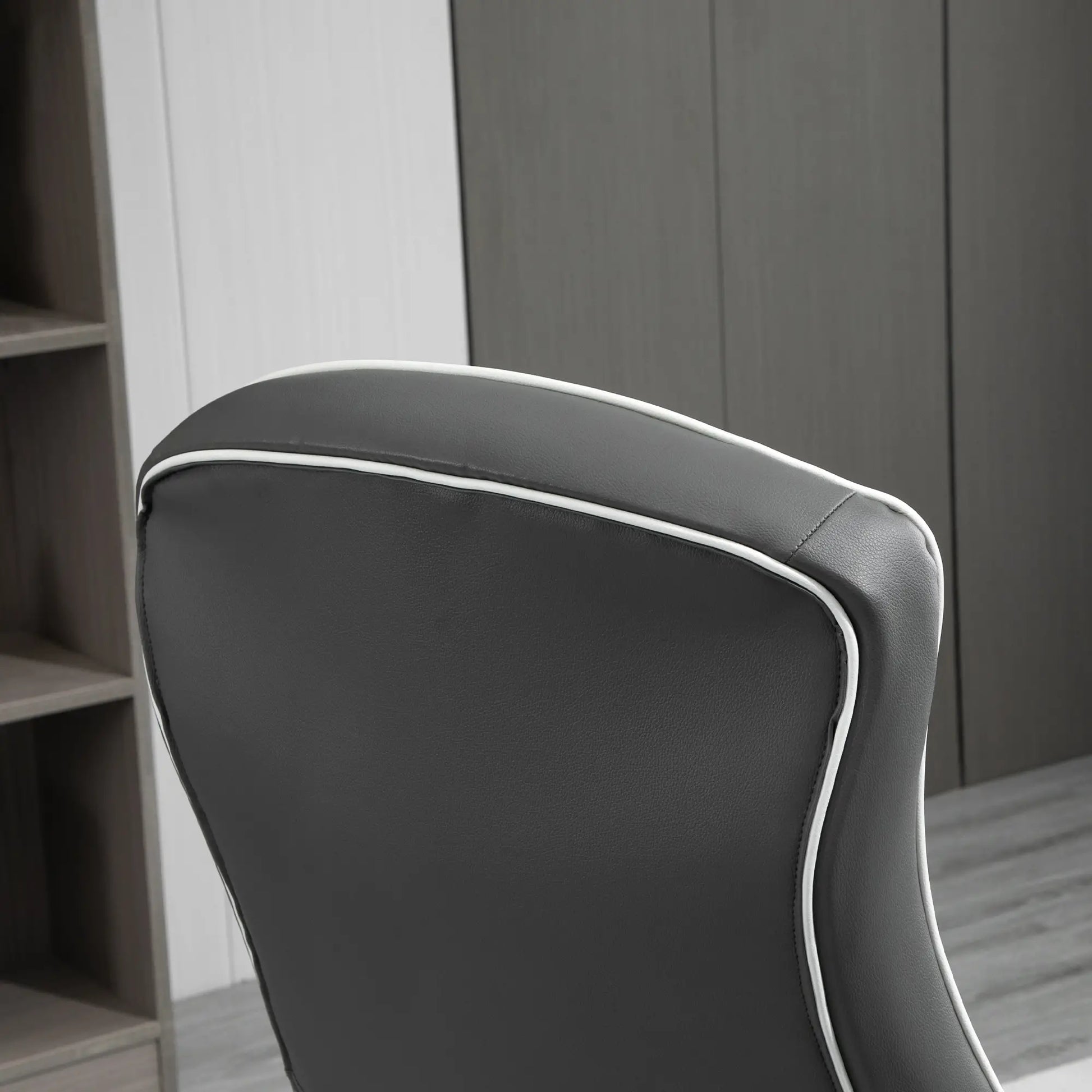 Gaming Chair Ergonomic Computer Chair with Adjustable Height, Grey back view