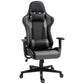Gaming Chair, Racing Chair, Head Pillow and Lumbar Support, Black against a white background