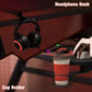 Gaming Desk 120 x 65 cm Steel Frame with  Cable Organiser, Black headphone hook detail