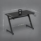 Gaming Desk 120 x 65 cm Steel Frame with  Cable Organiser, Black dimensions