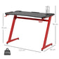 Gaming Desk, Carbon Fibre Desk, Gamer Workstation, Black and Red dimensions
