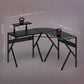 Gaming Desk L-Shaped Corner Computer Table with Adjustable Monitor Stand, Black dimensions