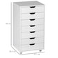 Seven Drawer Filing Cabinet, with Wheels