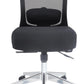 Black office chair with mesh backrest on a white background