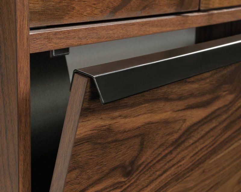 Hampstead Park Wall Desk. Detail of the opening mechanism of the desk. 