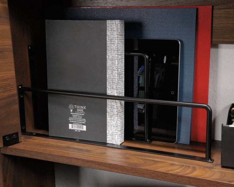 Hampstead Park Wall Desk. Close up of the shelf within the desk unit. 