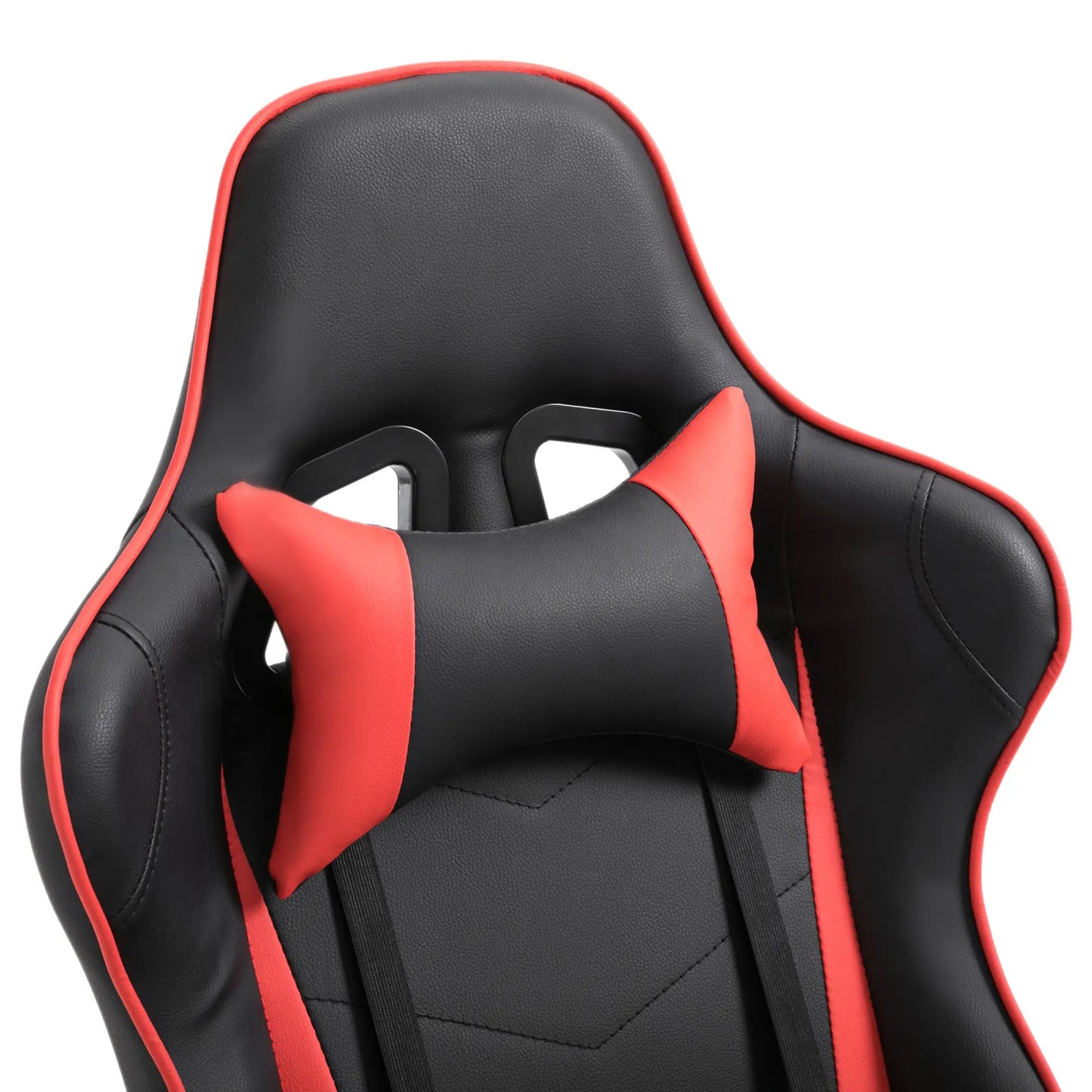 High-Back Gaming Chair Swivel, Red Black headrest